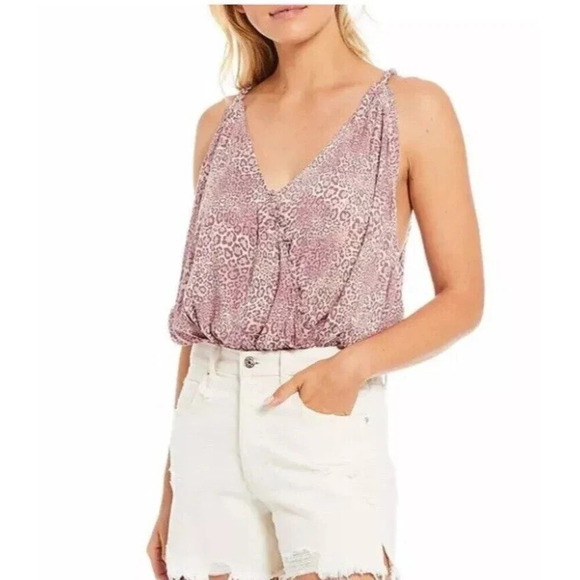 Free People Intimately Mauve‎ Bodysuit Siren Song Animal Print Size Medium - Picture 14 of 14